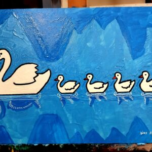 Title: "El lago de los cisnes"  Donado para una asociación de niños maravillosos llamada PATALEA que lucha por el reconocimiento y la inclusión de niños con enfermedades raras y con tratamientos muy especiales y costosos