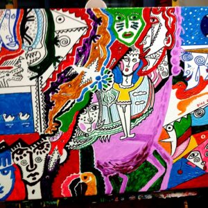 Título/Title: “,El centauro, las lagartonas, Dios Fufi y Flo"